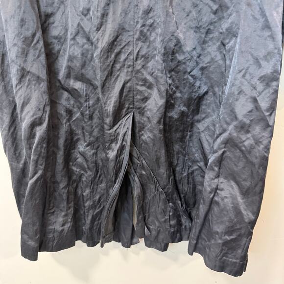 Eileen Fisher Women's Jacket Metallic Tunic Length Button Front Dark Grey Medium - Picture 8 of 8